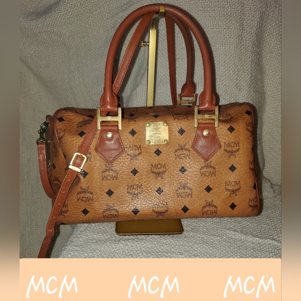MCM Visetos Brown Monogram Handbag - Picture 16 of 16